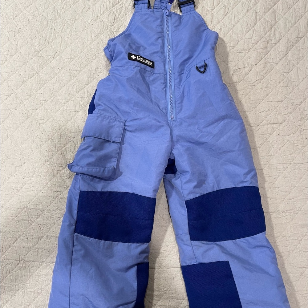 Columbia Kids Light Blue and Navy Snow Overalls